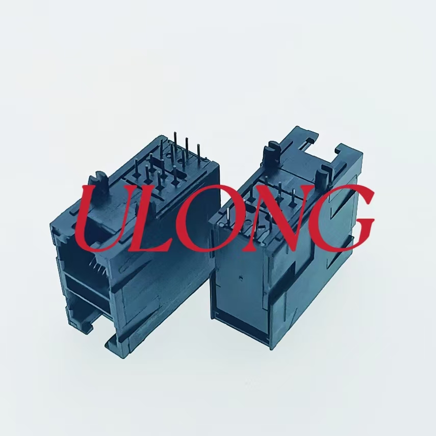 双层RJ12-2X1-6P6C电话连接器全塑