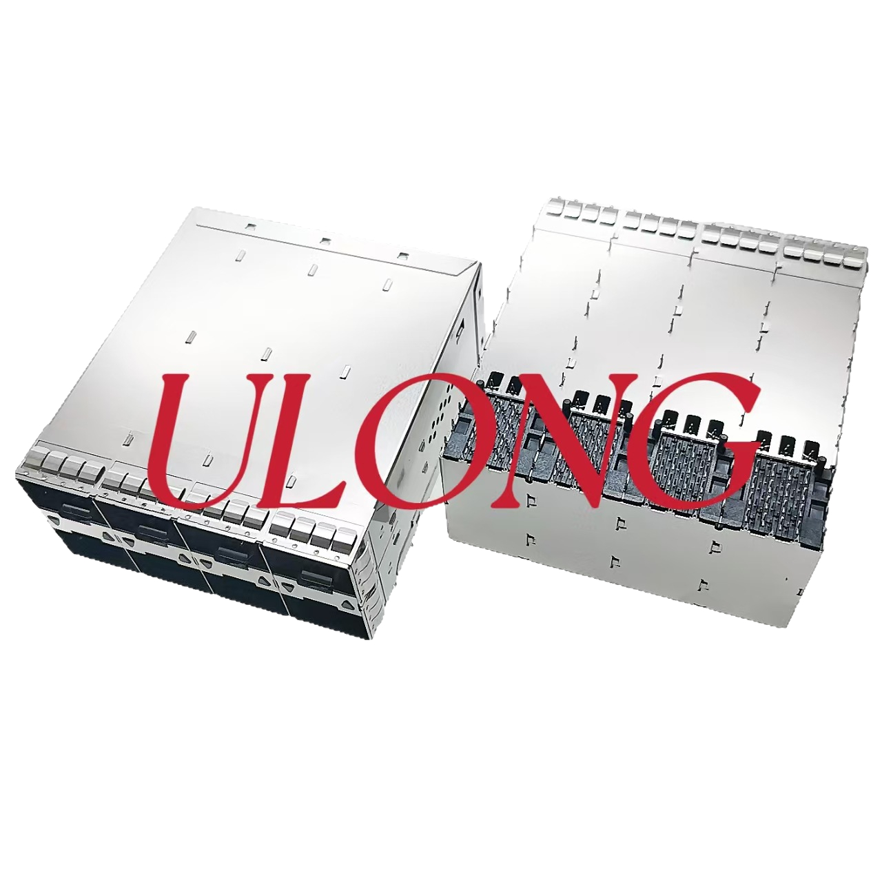 光纤连接器笼子SFP28-2X4带外侧2灯导光柱