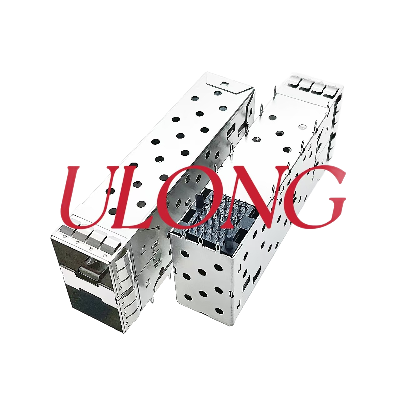 SFP+光纤连接器2X1压接无灯10G洋白铜15U