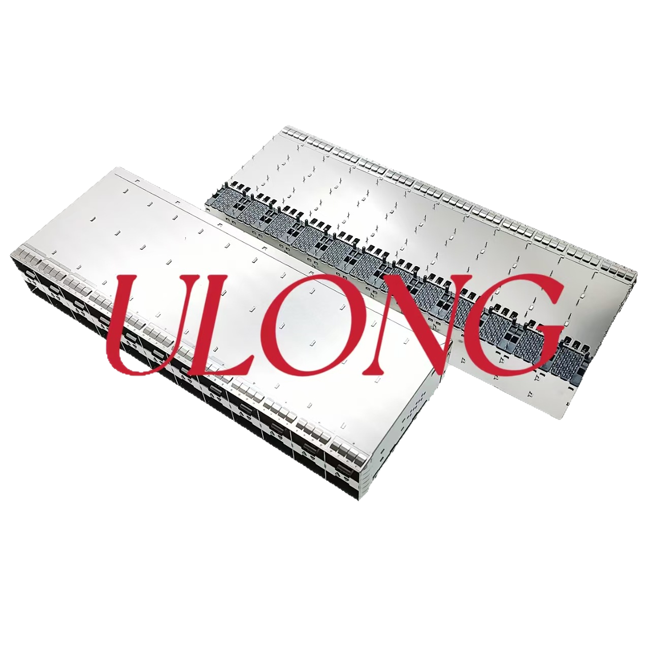 光纤连接器笼子SFP28-2X12带内侧2灯导光柱